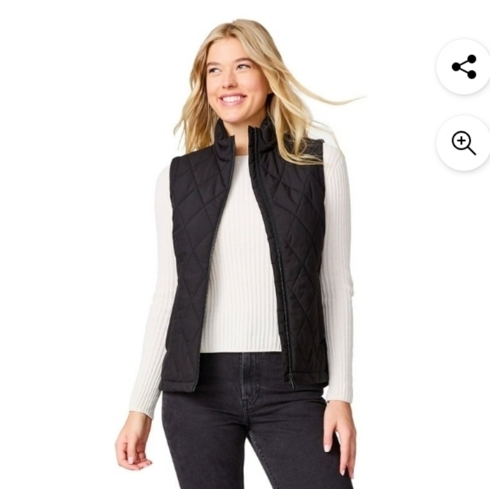 Free Country Women's Quilted Vest Zippered Pockets